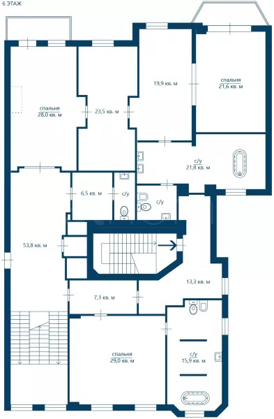 Продажа квартиры площадью 541.8 м² 6 этаж в Малая Бронная, 32 по адресу Патриаршие, Мал. Бронная ул., 32